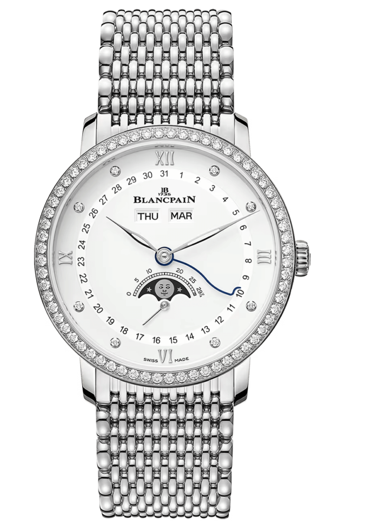 Blancpain Villeret Quantieme Complet Diamond Mille Mailles Steel Men's Watch photo 1