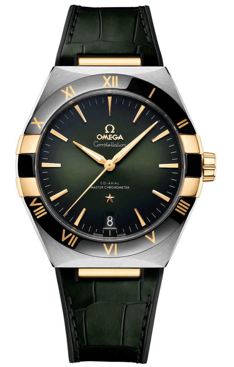 Omega Constellation Co-Axial Master Chronometer 41mm Steel Yellow Gold Green Men's Watch photo 1