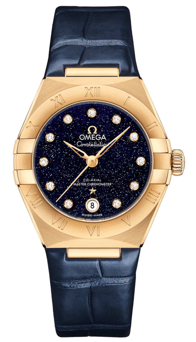 Omega Constellation Co-Axial Master Chronometer 29mm Blue Aventurine Yellow Gold Ladies Watch photo 1