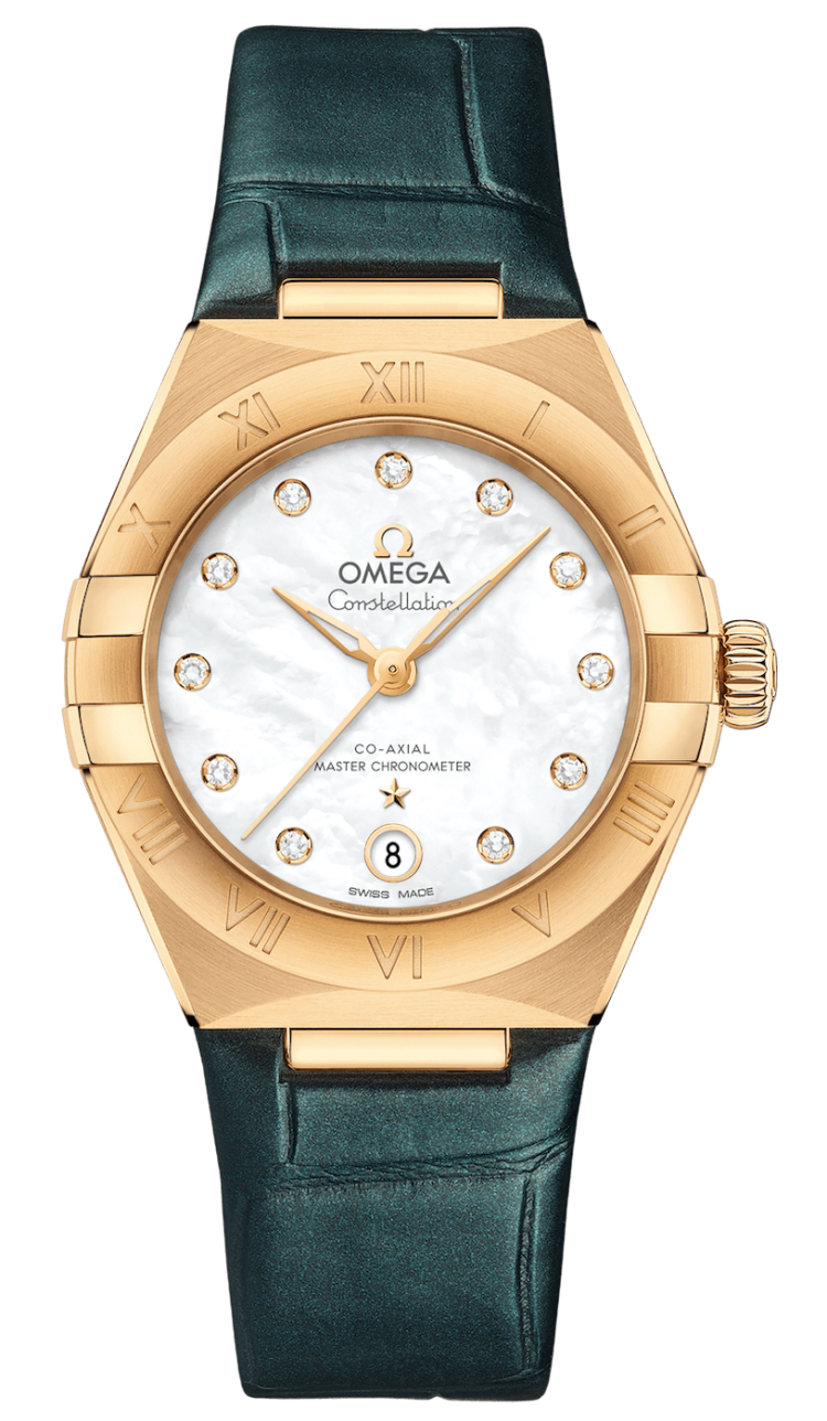 Omega Constellation Co-Axial Master Chronometer 29mm Yellow Gold Mother of Pearl Green Ladies Watch photo 1