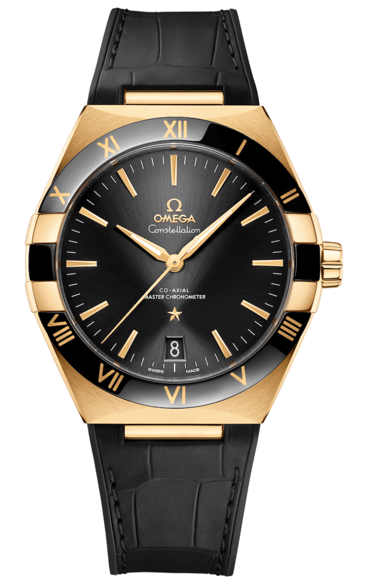 Omega Constellation Co-Axial Master Chronometer 41mm Yellow Gold Black Alligator Men's Watch photo 1