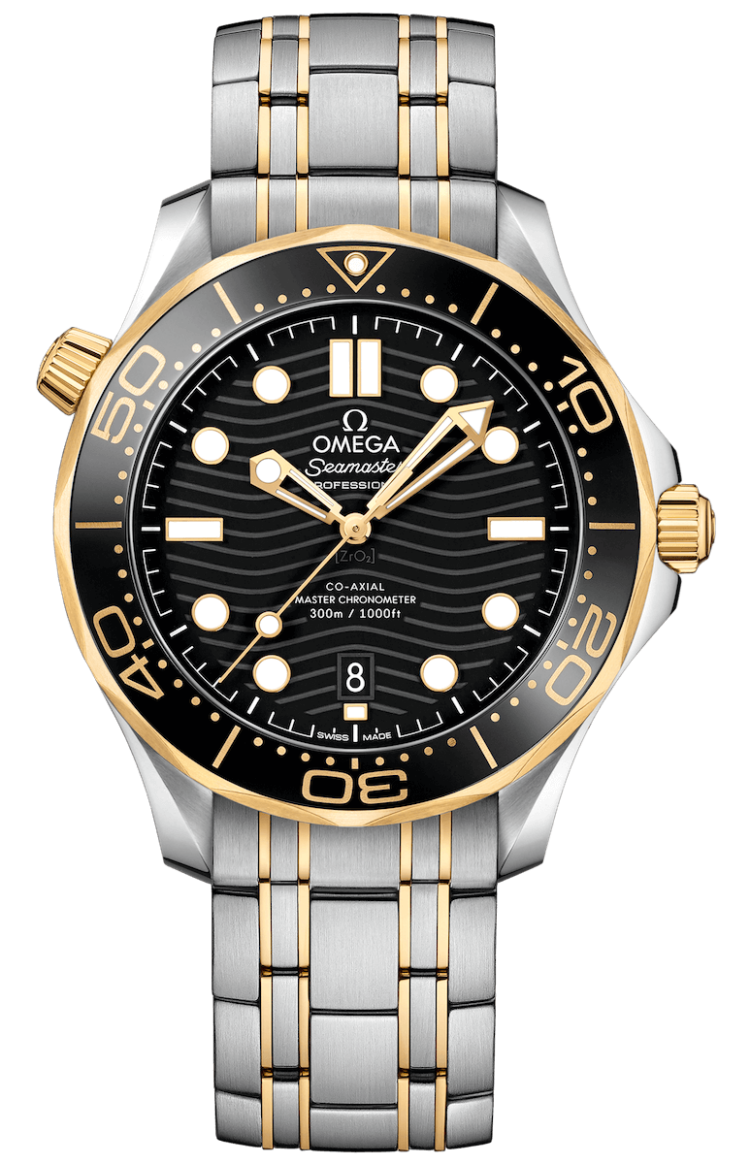Omega Seamaster Diver 300M Co-Axial Master Chronometer 42mm Black Ceramic Yellow Gold Steel Men's Watch photo 1