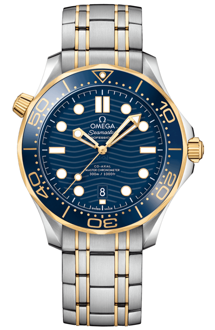 Omega Seamaster Diver 300M Co-Axial Master Chronometer 42mm Blue Ceramic Steel Yellow Gold Men's Watch photo 1