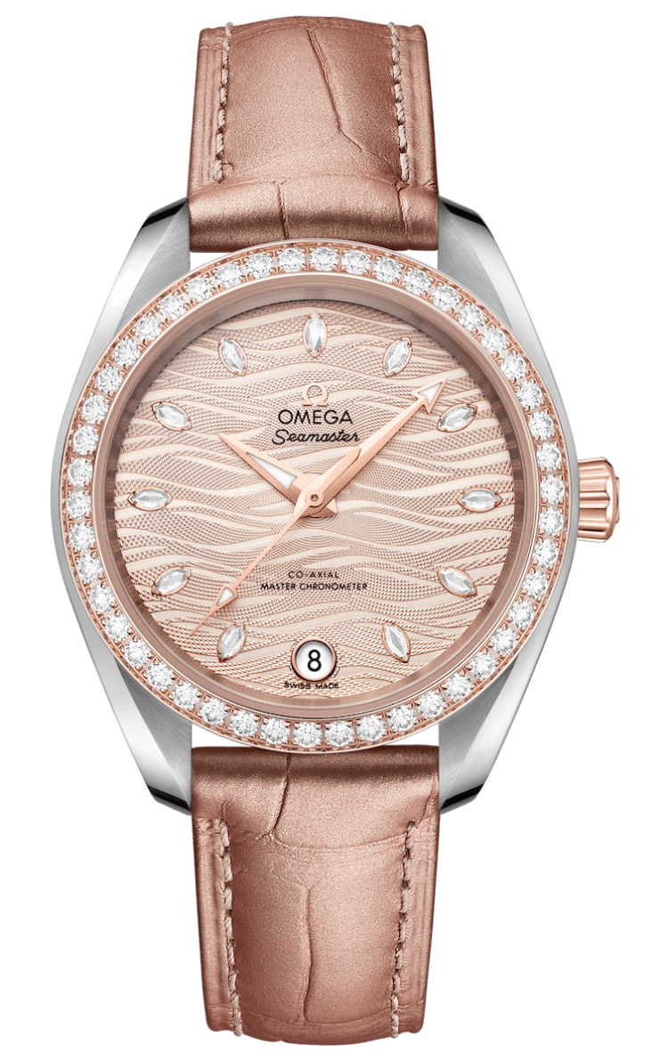 Omega Seamaster Aqua Terra 150M Co-Axial Master Chronometer 34mm Sedna Gold Steel Beige Diamond Ladies Watch photo 1