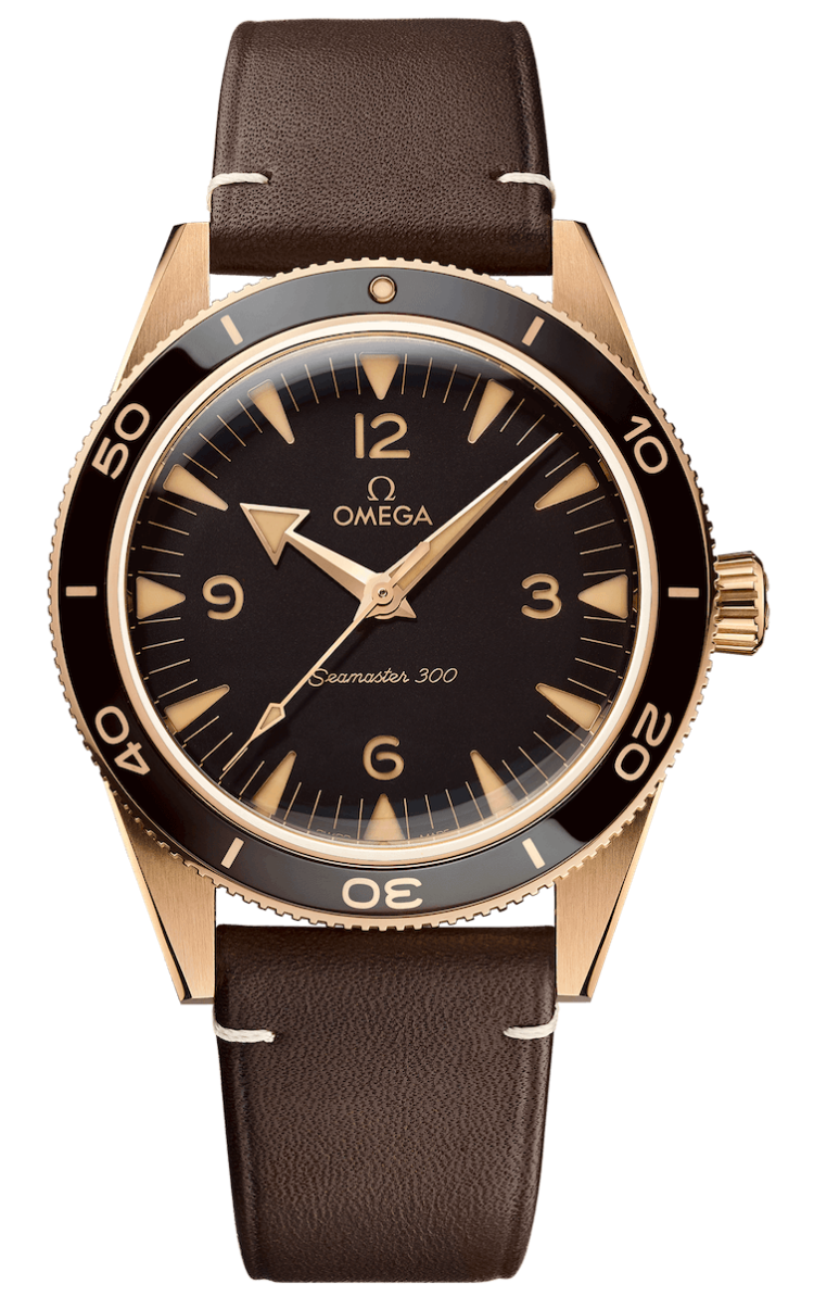 Omega Seamaster 300 Co-Axial Master Chronometer 41mm Bronze Gold Leather Men's Watch photo 1