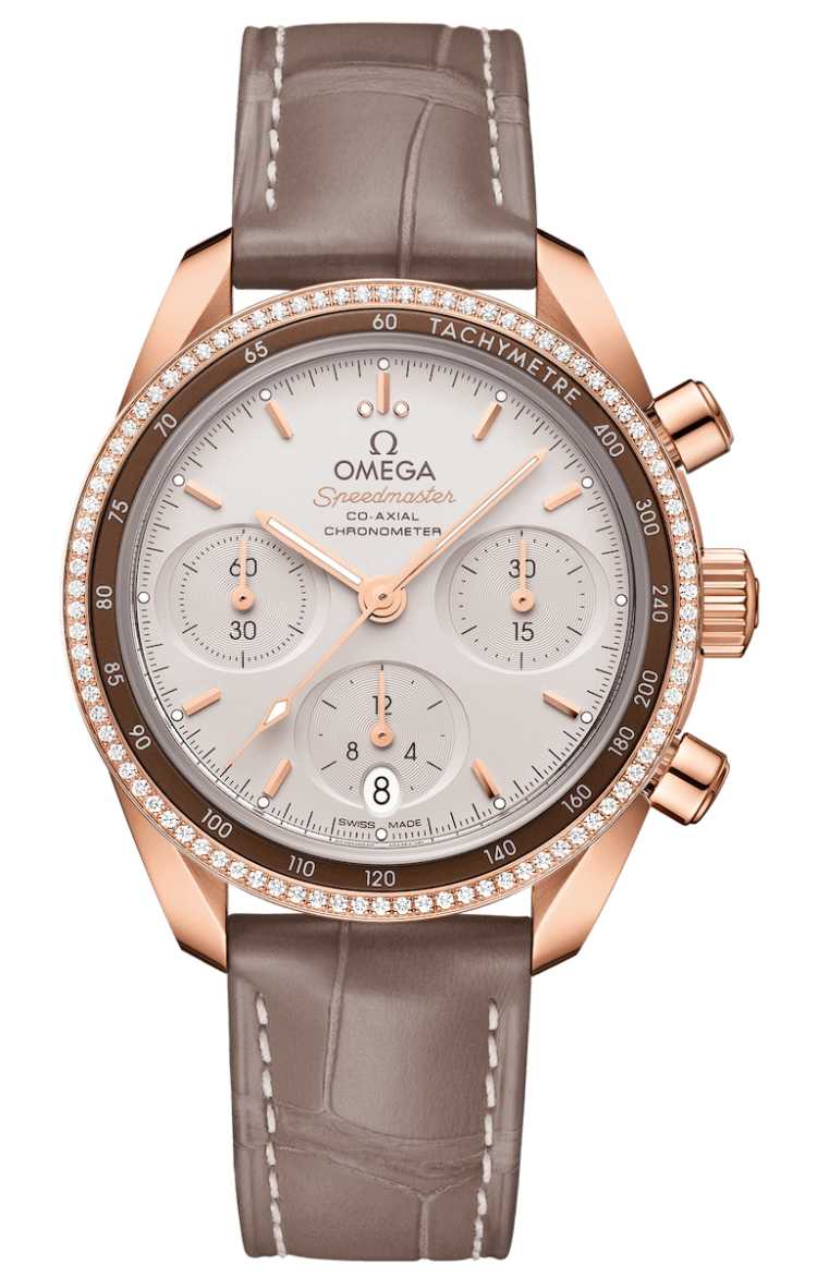 Omega Speedmaster 38 Co-Axial Chronometer Chronograph Sedna Gold Diamond Cappuccino Unisex Watch photo 1