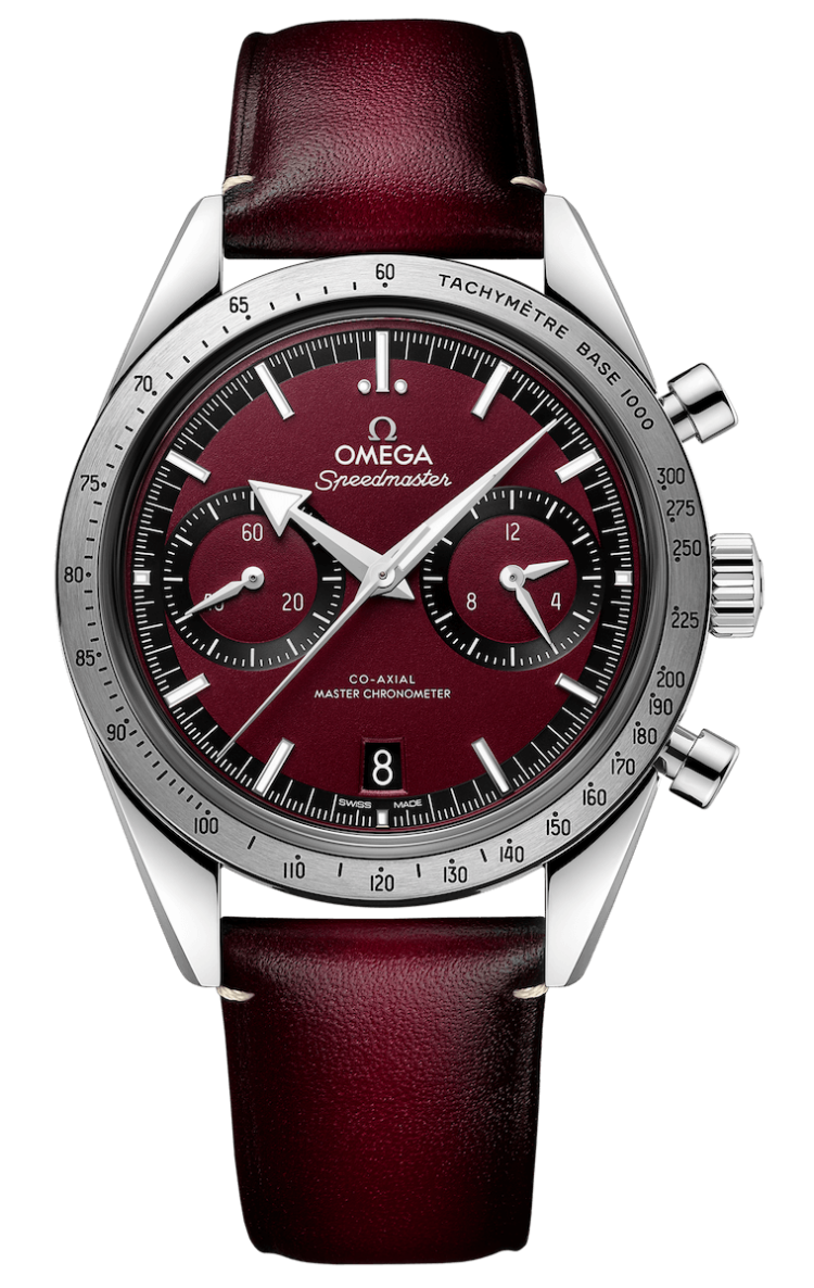 Omega Speedmaster '57 Co-Axial Master Chronometer Chronograph Burgundy Leather Men's Watch photo 1