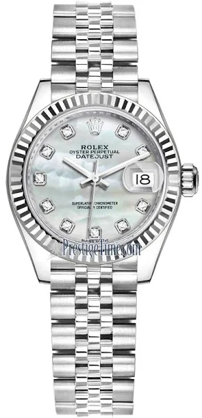 Rolex Lady-Datejust 28 Mother of Pearl Diamond Dial Watch 279174 - photo