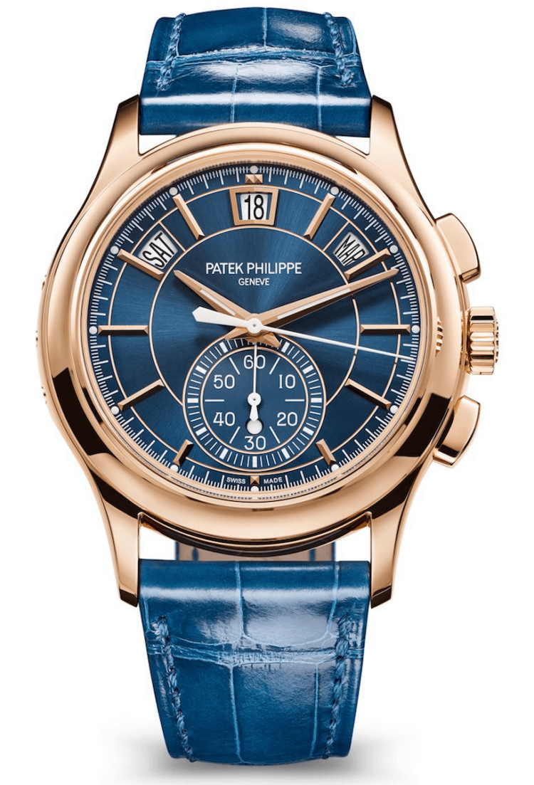 Patek Philippe Complications Flyback Chronograph Annual Calendar Rose Gold Blue Alligator Men's Watch photo 1