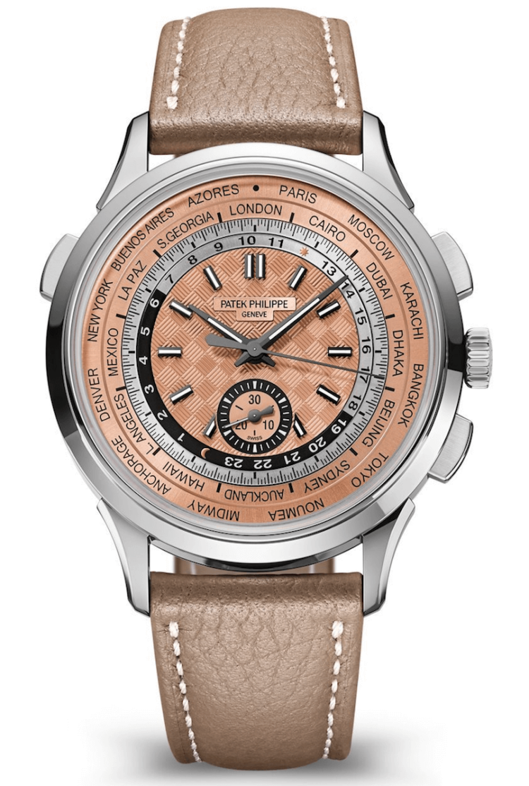 Patek Philippe Complications World Time Flyback Chronograph Rose Gilt Calfskin Men's Watch photo 1