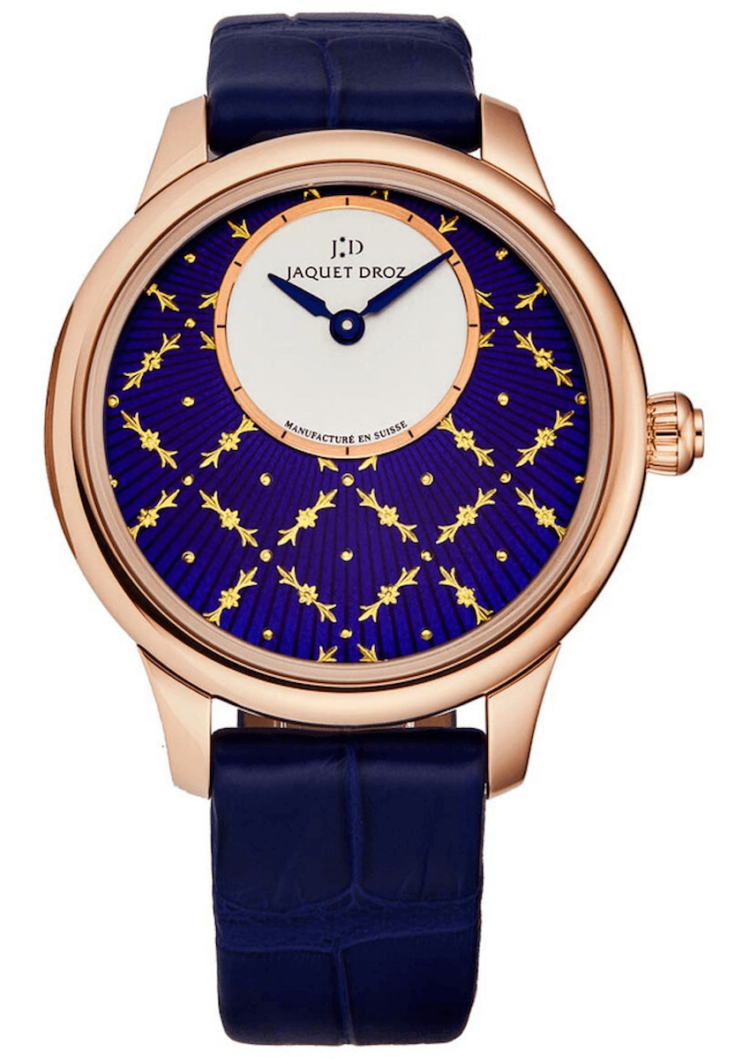 Jaquet Droz Petite Heure Automatic Red Gold Blue Alligator Ladies Watch photo 1