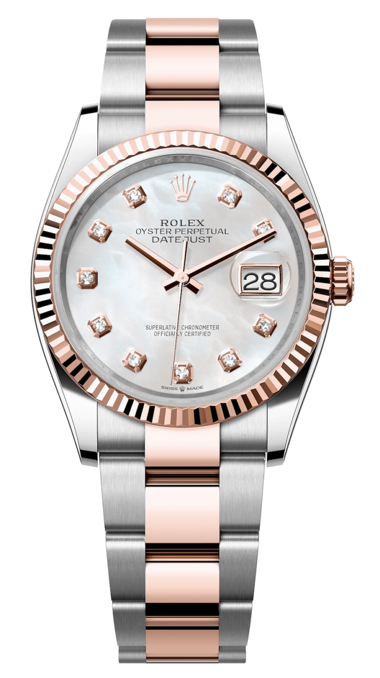 Rolex Datejust 36 Everose Rolesor Mother-of-Pearl Diamond Oyster Unisex Watch photo 1