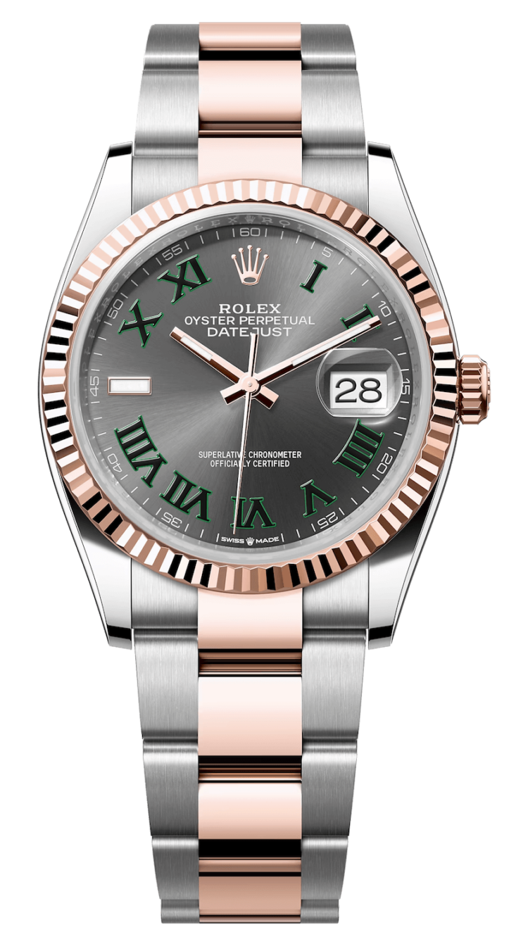 Rolex Datejust 36 Everose Rolesor Slate Green Roman Oyster Unisex Watch photo 1