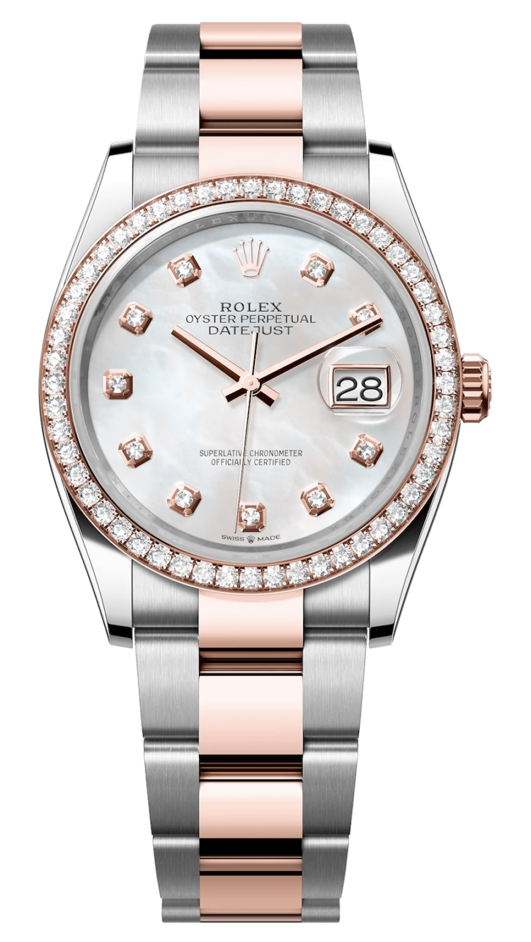 Rolex Datejust 36 Everose Rolesor Mother-of-Pearl Diamond Oyster Unisex Watch photo 1