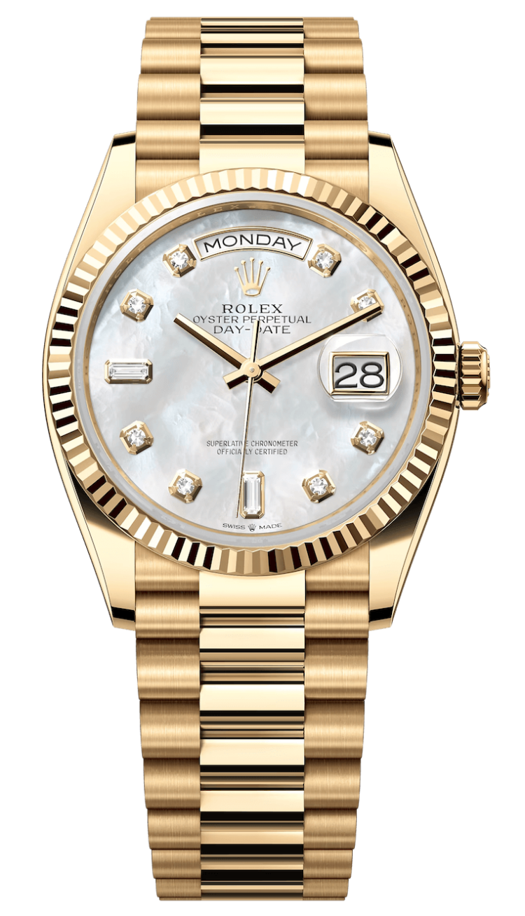 Rolex Day-Date 36 Yellow Gold Mother-of-Pearl Diamond President Unisex Watch photo 1