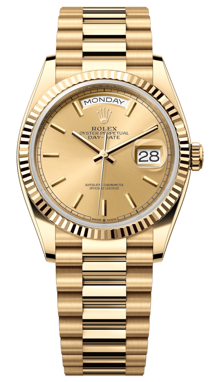 Rolex Day-Date 36 Yellow Gold Champagne President Unisex Watch photo 1