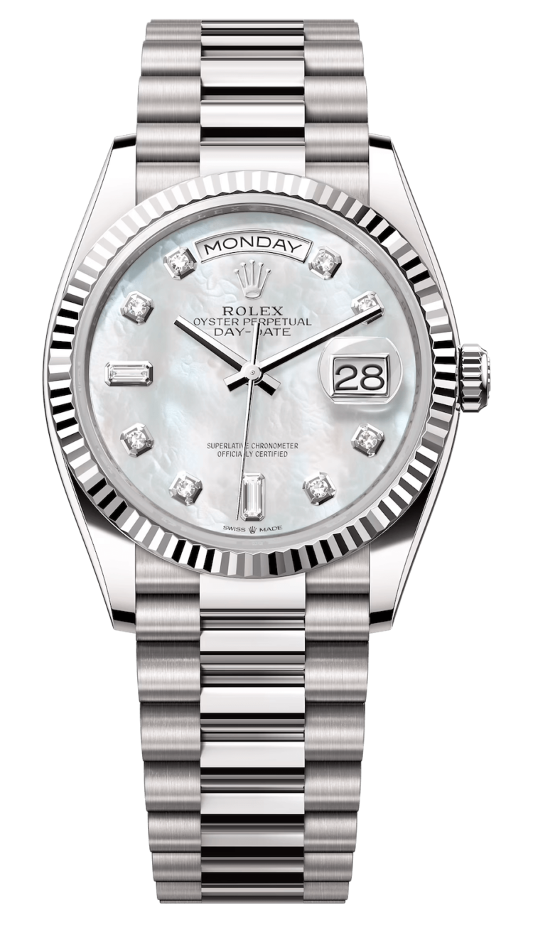 Rolex Day-Date 36 White Gold Mother-of-Pearl Diamond President Unisex Watch photo 1