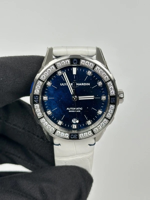 Ulysse Nardin Diver Starry Night Blue Aventurine Alligator Ladies Watch