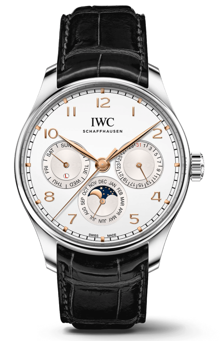 IWC Portugieser Perpetual Calendar 42 Steel Black Alligator Men's Watch photo 1