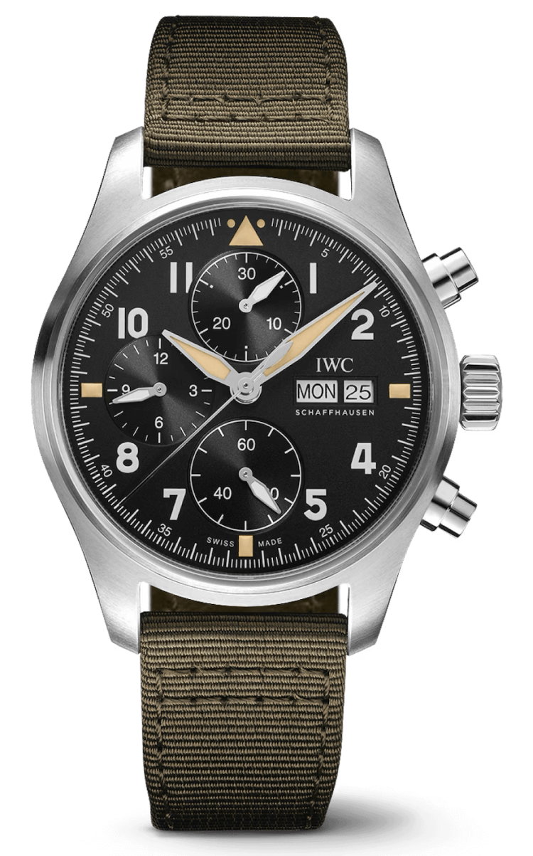 IWC Pilot's Watch Chronograph Spitfire Steel Green Textile Men's Watch photo 1