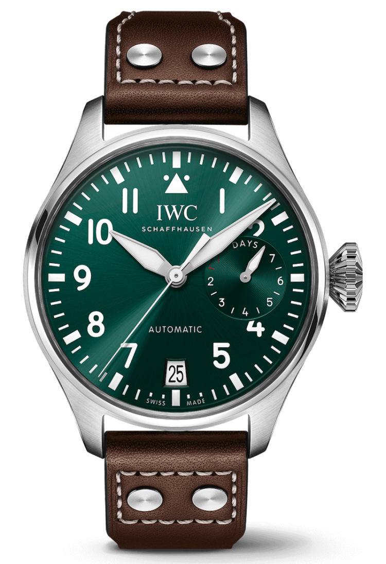 IWC Big Pilot's Watch 46 Stainless Green Steel Brown Calfskin Men's Watch photo 1