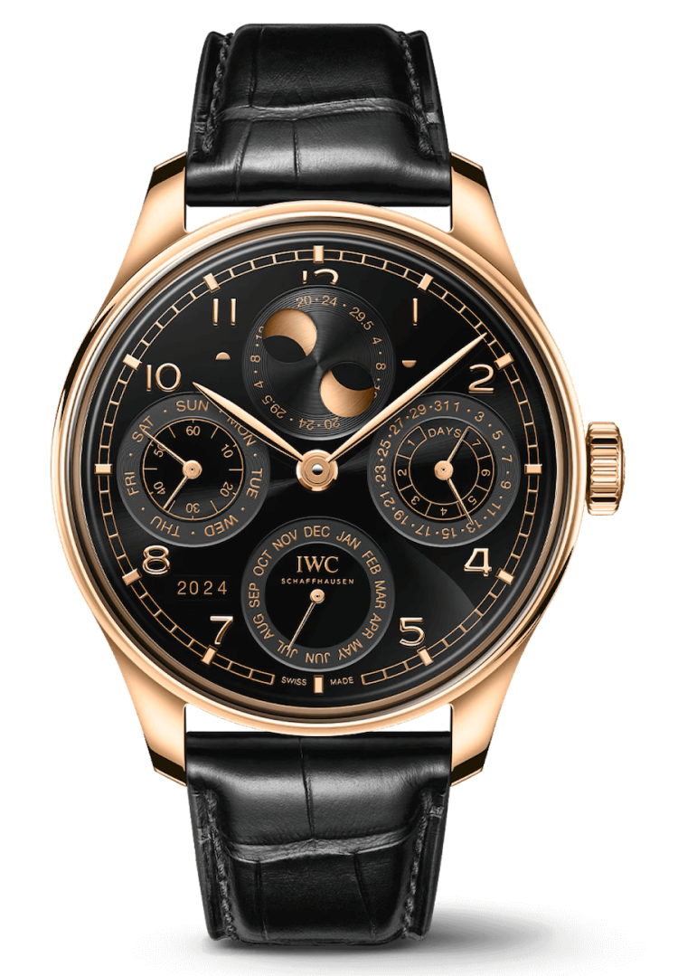 IWC Portugieser Perpetual Calendar 44 Armor Gold Black Alligator Men's Watch photo 1