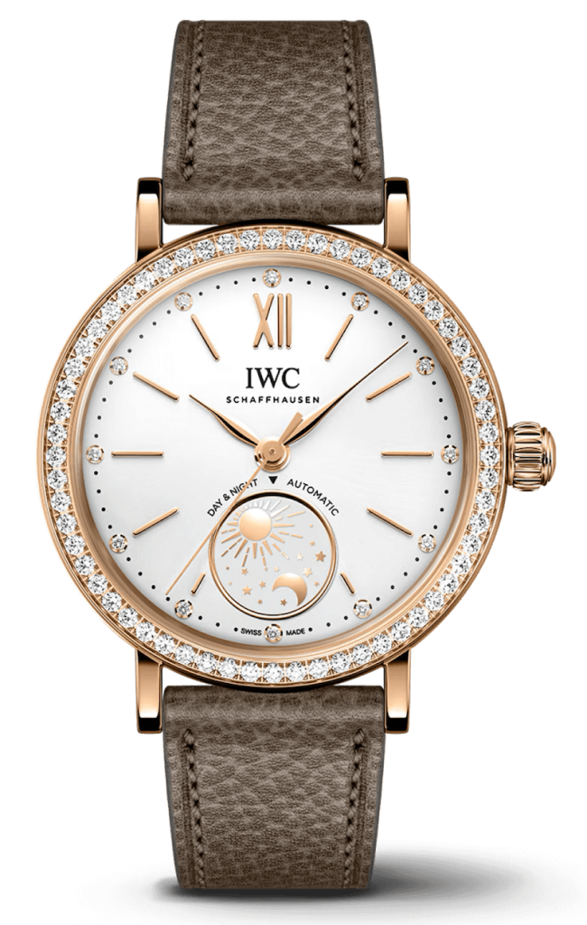 IWC Portofino Automatic Day Night 34 Rose Gold Diamond Taupe Calfskin Ladies Watch IW659802 buy at a great price in Catalog of luxury watches Swiss Watches Inc