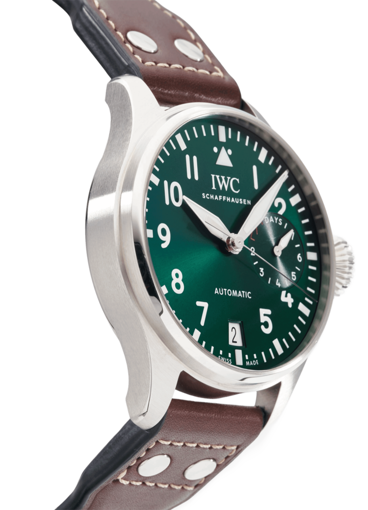 IWC Big Pilot’s Watch 46 Stainless Green Steel Brown Calfskin Men’s Watch