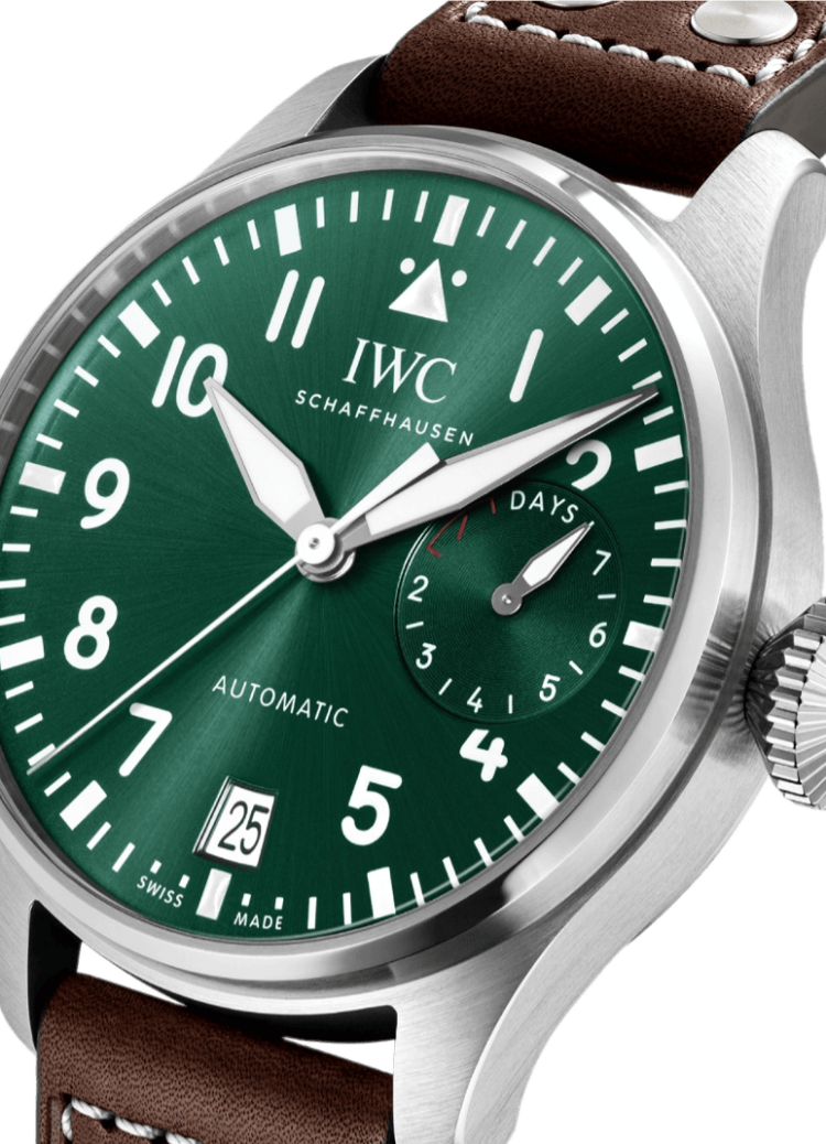 IWC Big Pilot’s Watch 46 Stainless Green Steel Brown Calfskin Men’s Watch