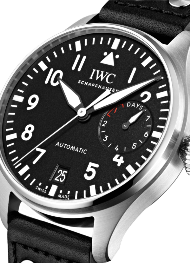 IWC Big Pilot’s Watch 46 Stainless Steel Black Calfskin Men’s Watch