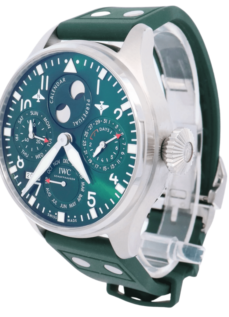 IWC Big Pilot’s Watch Perpetual Calendar Steel Green Rubber Men’s Watch