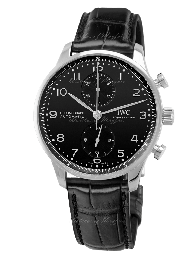 IWC Portugieser Chronograph 41mm Black Stainless Steel Alligator Men’s Watch