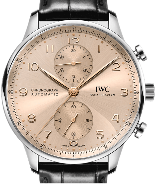 IWC Portugieser Chronograph Sparkling Beige Black Alligator Men’s Watch