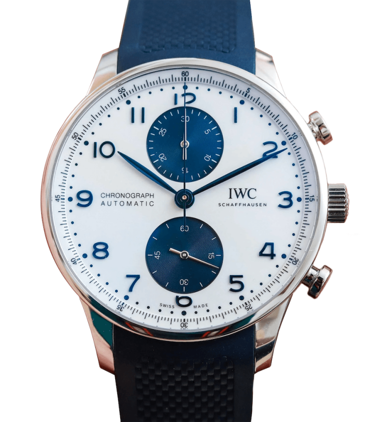 IWC Portugieser Chronograph 41mm Stainless Steel Blue Rubber Men's Watch photo 1