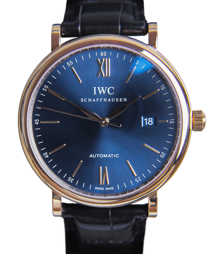 IWC Portofino Automatic 40 Blue Rose Gold Black Alligator Men's Watch photo 1