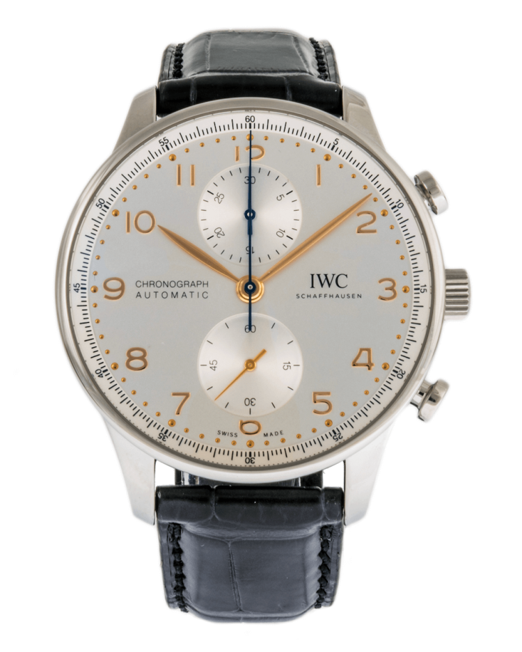 IWC Portugieser Chronograph 41mm Stainless Steel Black Alligator Men's Watch photo 1