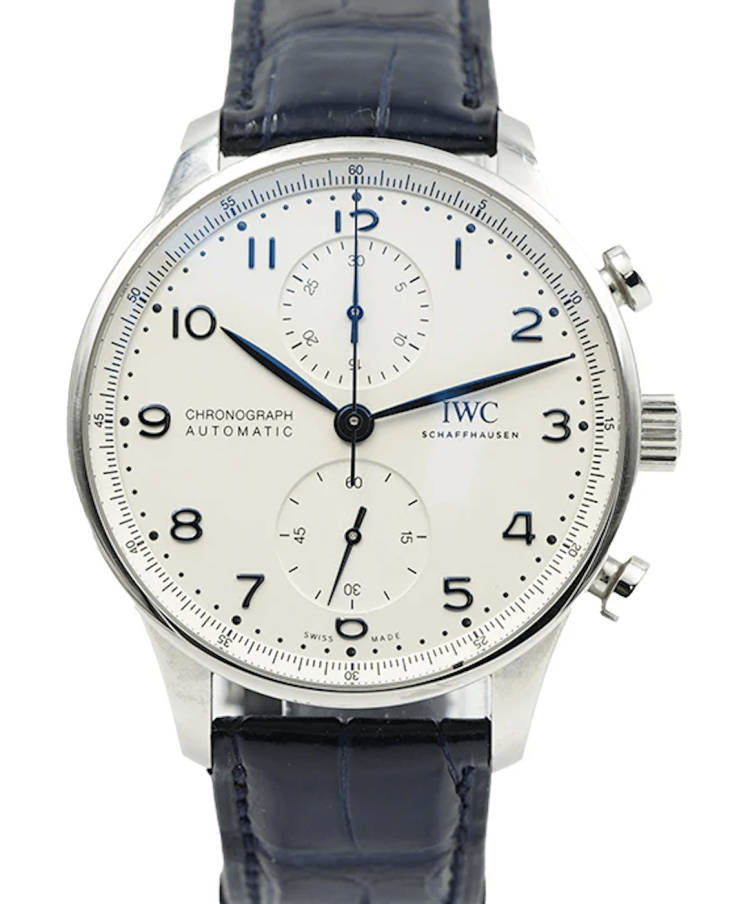 IWC Portugieser Chronograph 41mm Stainless Steel Blue Alligator Men's Watch photo 1