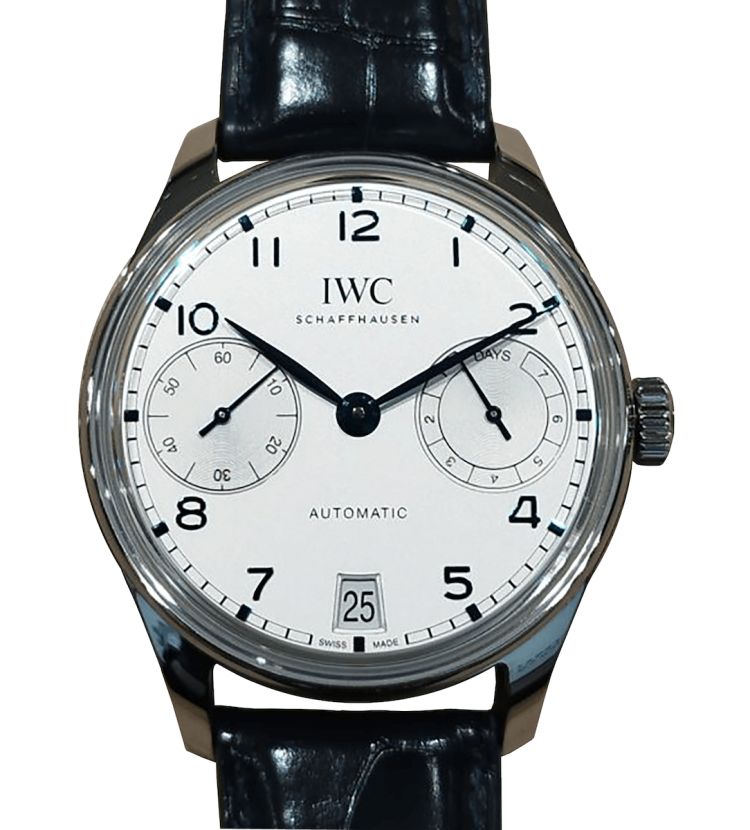 IWC Portugieser Automatic 42 Silver Steel Blue Alligator Men's Watch photo 1