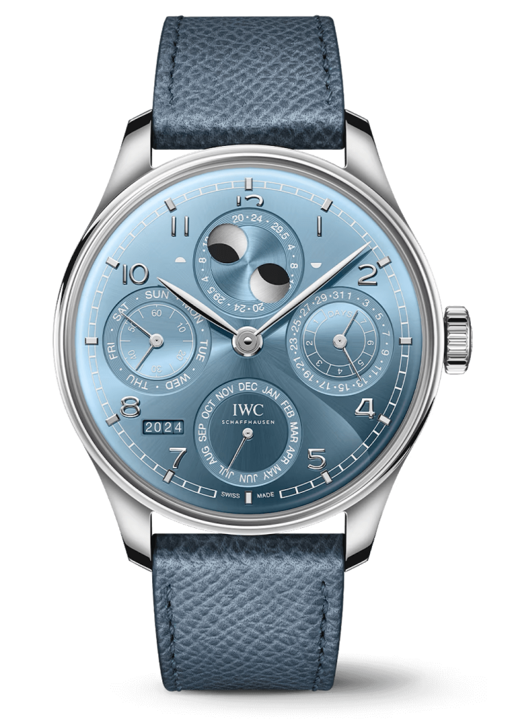 IWC Portugieser Perpetual Calendar 44 White Gold Blue Calfskin Men's Watch photo 1