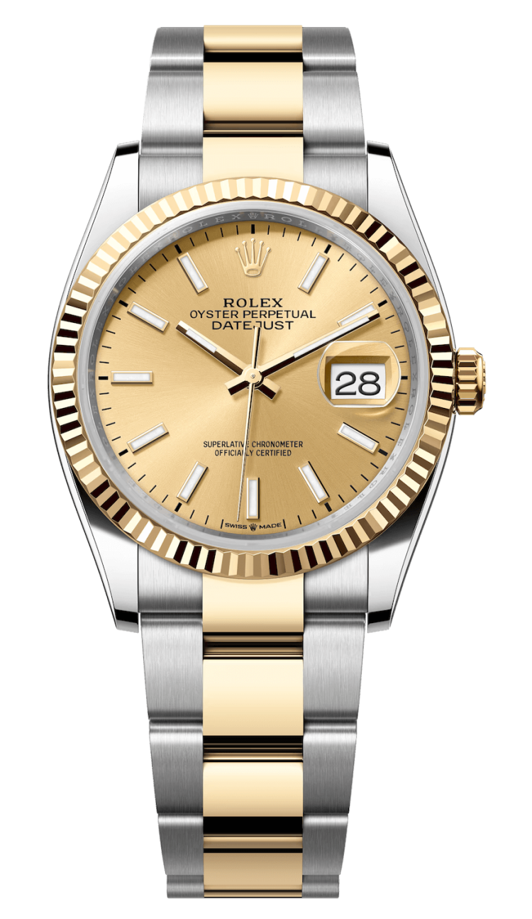 Rolex Datejust 36 Yellow Rolesor Champagne Oyster Unisex Watch photo 1
