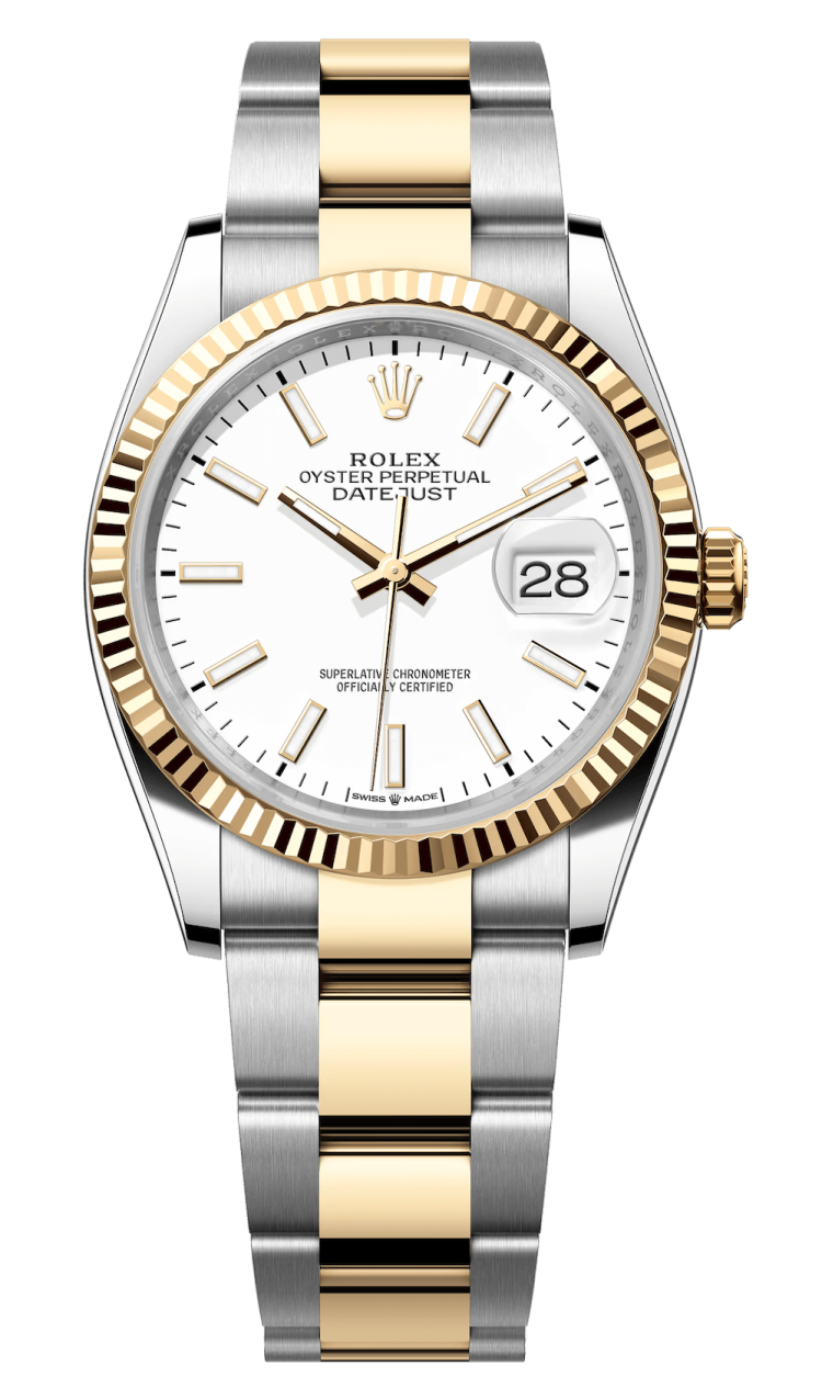 Rolex Datejust 36 Yellow Rolesor White Oyster Unisex Watch photo 1