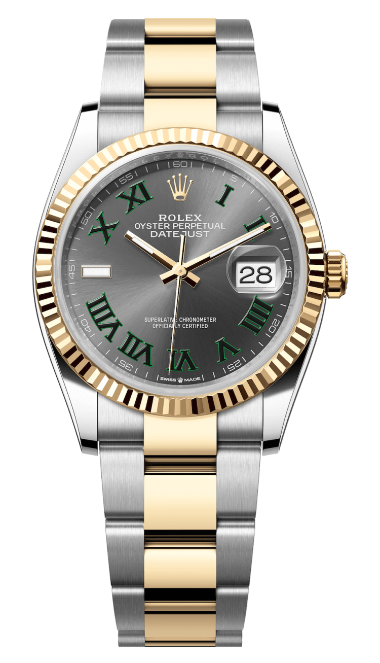 Rolex Datejust 36 Yellow Rolesor Slate Roman Oyster Unisex Watch photo 1