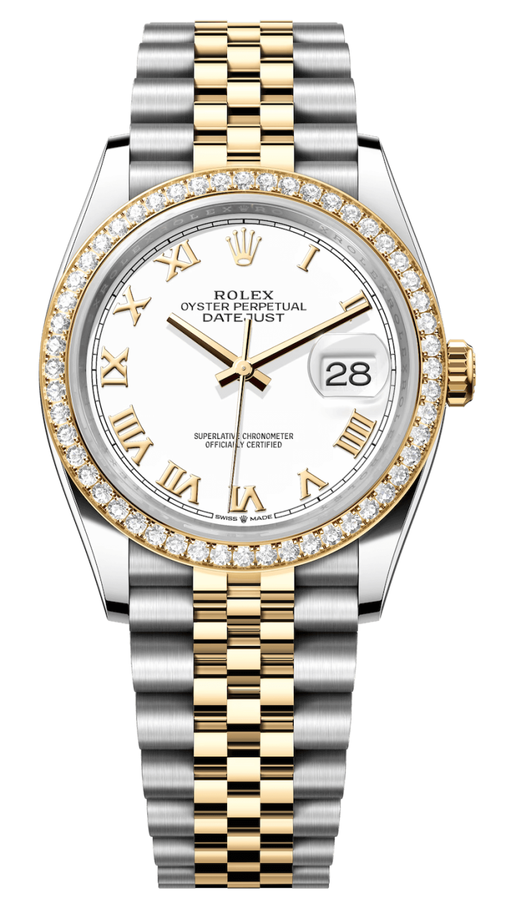 Rolex Datejust 36 Yellow Rolesor White Roman Diamond Jubilee Unisex Watch photo 1