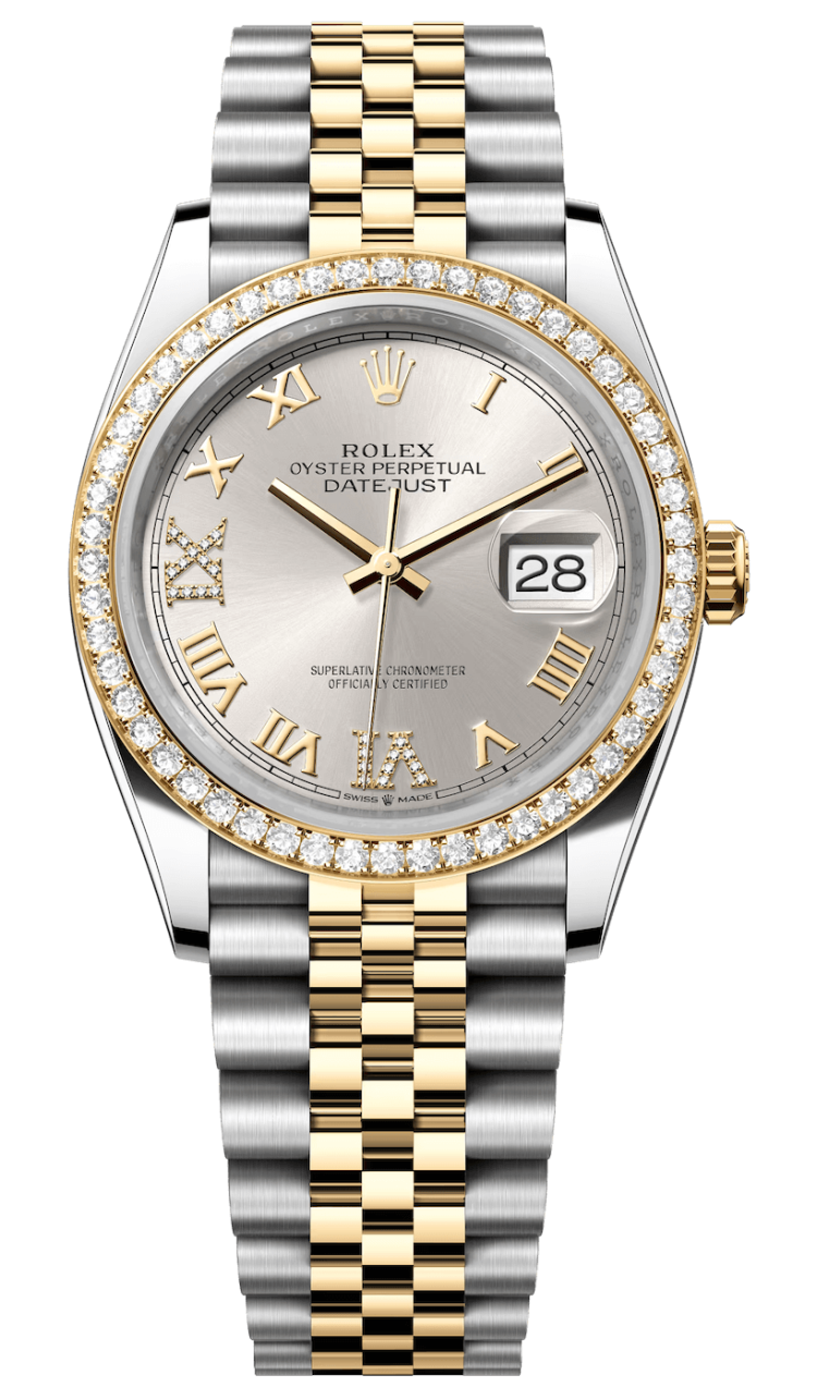 Rolex Datejust 36 Yellow Rolesor Silver Roman Diamond Jubilee Unisex Watch photo 1