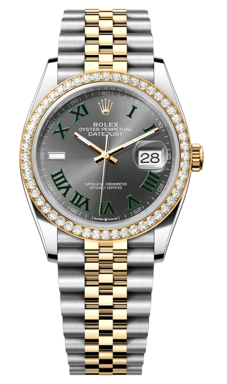 Rolex Datejust 36 Yellow Rolesor Slate Roman Diamond Jubilee Unisex Watch photo 1