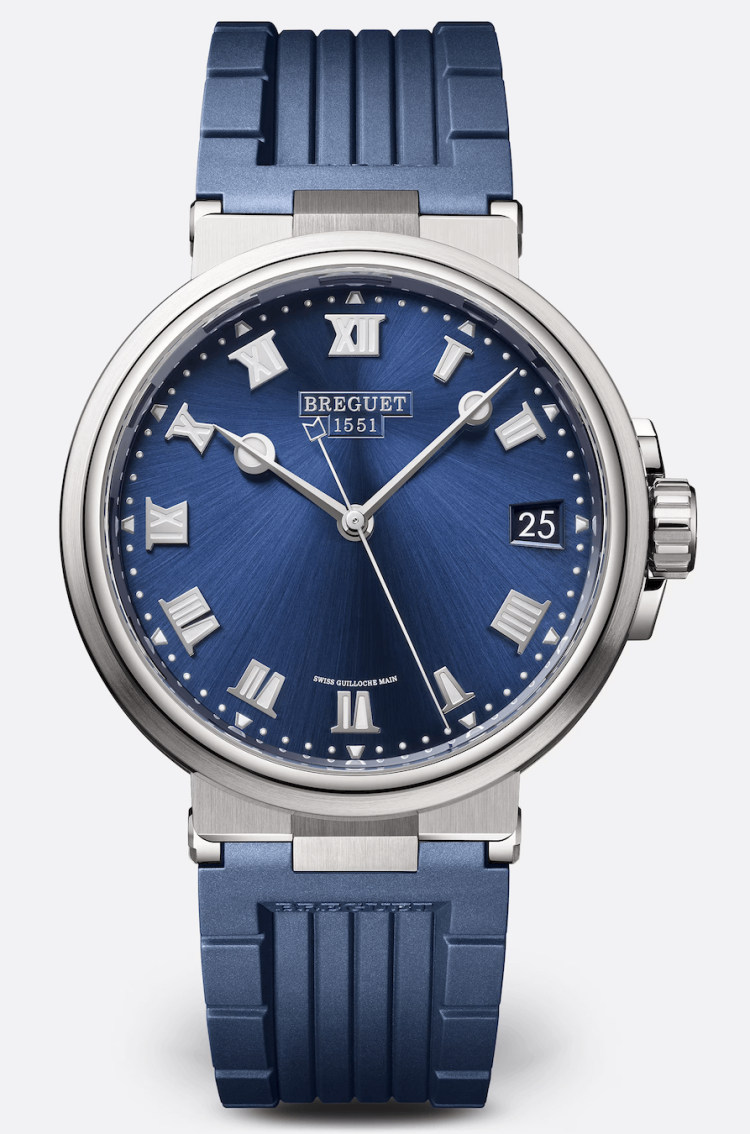 Breguet Marine 5517 Titanium Sunburst Blue Rubber Men's Watch photo 1