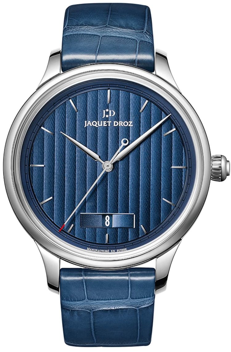 Jaquet Droz Grande Heure Minute Quantieme 39mm Blue Alligator Men's Watch photo 1