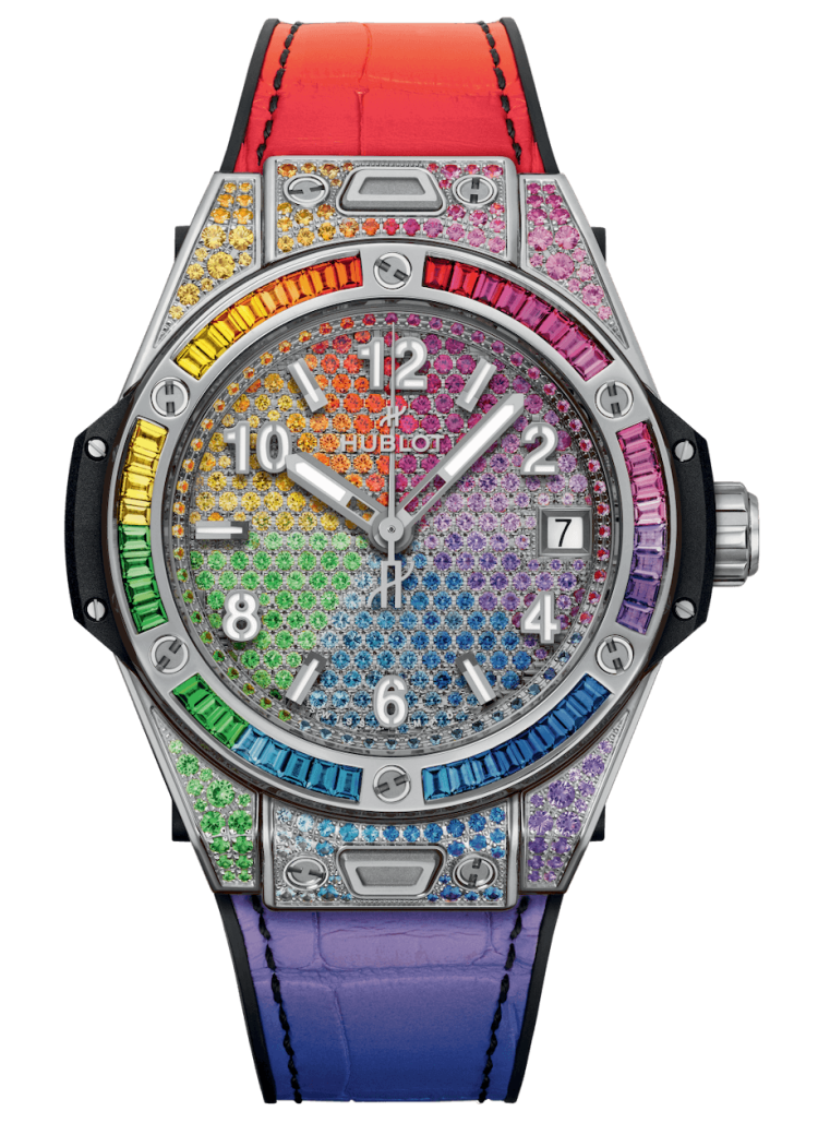 Hublot Big Bang One Click Steel Rainbow 39mm Gemstone Watch photo 1