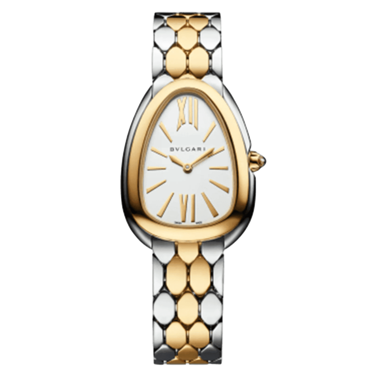 Bvlgari Serpenti Seduttori Women Watch Yellow Gold&Stainless Steel Diamond-Set Bezel&White photo 1