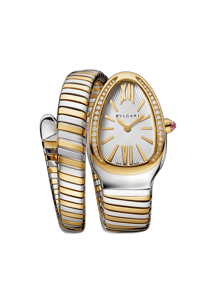 Bvlgari Serpenti Tubogas single-spiral Woman Watch Yellow Gold&Stainless Steel Case